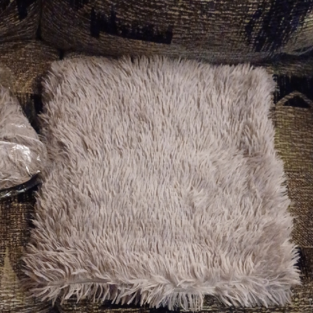 4/$60 New Set Of 2 Fluffy Cushion Covers - Light Coffee Colour